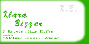 klara bizzer business card